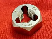 7/16-20 NF X 7/8" Hex Die Irwin Hanson 7240 CS USA Carbon Steel Rethreading