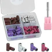 C12rtive 60 Pcs 3mm Professional Small Sanding Bands & Small Mandrel Bit Set for Nail Drill,Upgrade Design 3mm Nail File for Acrylic Nails Gel Manicures and Pedicure with Small Mandrel Bit