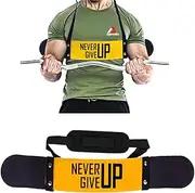 Aprodo Arm Blaster - Heavy Duty Biceps Isolator for Bodybuilding, Weightlifting, Gym, Exercise, Workout - Bicep Arm Trainer, Never GIVE UP (Yellow)