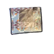 NIP Pendleton Twin Flannel Sheet Set 3 Piece Blue Brown Aztec Southwestern Print
