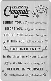 Graduation 2024 Wallet Card, You Did It, 2024 College High School Graduation Gifts Card for Him Her, Go Confidently In The Direction