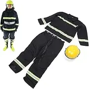 Flame Retardant Safety Suit Set, Reflective Tape High Visibility Flame ResistantCoveralls with Belt, Helmet, Flashlight, Flame Retardant Thermal Insulation Clothing Safety Suit