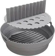 Silicone Air Fryer Liners, Air Fryer Basket Inserts, Dishwasher Safe, Non-Stick, Built-in Food Dividers, Home Kitchen Use, Multipurpose Use, 21.5x21.5x7cm/8.46x8.46x2.76 in, 1 Pack