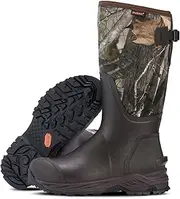 [Showave] Men's Rubber Hunting Boots, Waterproof Rain Boots Insulated Neoprene Mud Boots, Durable Arctic Outdoor Working Boots, Adjustable Farm Boots with Steel Shank