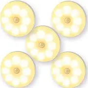 AUTENS 5 Pack Motion Sensor Night Lights,USB Rechargeable Path Night Lighting, 8 LED Beads Motion Detect Warm Light Stick on Closet Toilet Bathroom Stair Wall Hallway Cabinet Indoor Lights. (3000K)