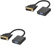 Housoutil 2pcs to Adapter Cable Pin Male to Female Video Converter for Tv Computer Laptop Black