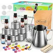 [Haccah] Complete Candle Making Kit,Candle Making Supplies,DIY Arts and Crafts Kits for Adults,Beginners,Kids Including Wax, Wicks, 6 Kinds of Scents,Dyes,Melting Pot,Candle tins