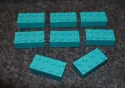 (8) 2x4 Blue - Green Standard Brick Bricks ~ Lego ~ NEW