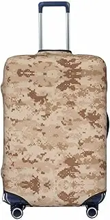 [CADREWY] Texture Background in Brown Print Travel Suitcase Cover Luggage Protector with Elastic Anti Scratch for Carry On, Black, Small