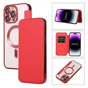 Phone Case For iPhone 16e iPhone 16 iPhone 15 Pro Max Plus iPhone 14 13 12 Pro Max Plus Wallet Case Flip Cover With Magsafe with Stand Holder Magnetic Full Bod