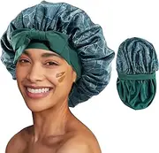 Lolalet Silk Bonnet for Sleeping Women, Double Layer Satin Hair Bonnet Cap with Tie Band Reversible Bonnets for Dreadlocks Afro Braids Curly