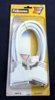 Fellowes Printer Computer Cable IEEE 1284 AB 10' Foot DB25M to Cen 36M NEW