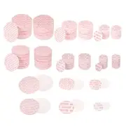 600Pcs 20/24/28/38/63/70mm Adhesive PS Pressure Sensitive Seals Red Text, White
