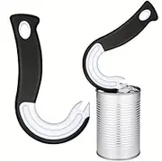 2 Pieces Manual Easy Can Opener Grip Grab Twist Hook Shape Tin Opener Metal Zip-top Ring Pull Can Bottle Opener Kitchen Utensils Bottle Cap Opener Tool Multifunctional Labor-Saving Jar Opener