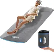 IcyByte Camping Sleeping Pad, Inflatable Sleeping Mat with Carry Bag, Lightweight for Backpacking, Hiking, Tent, Traveling Inflatable Mattress Portable Inflatable Bed Gray