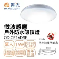 在飛比找momo購物網優惠-【DanceLight 舞光】LED 16W微波感應戶外防水