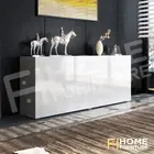 Modern High Gloss Sideboard Buffet Cabinet Storage Wooden 4 Doors Drawers White