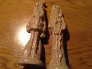 Set Of 2 Old Time Ceramic Santas