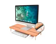 Wood Riser Monitor Stand With Usb Ports Computer Stand W/slot For Tablet & Cellp