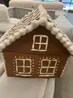 Pottery Barn Gingerbread House Stoneware Cookie Jar Christmas New wo box
