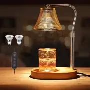 Candle Warmer Lamp w Timer and Dimmer Gold Adjustable Height Glass Candle Lamp