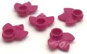 Lego 5 New Magenta Plant Plates Round 1 x 1 w/ 3 Leaves Parts