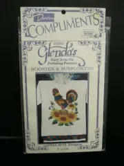 DUNCAN COMPLIMENTS GLENDA'S EASY IRON ON PAINTING PATTERN ROOSTER & SUNFLOWERS