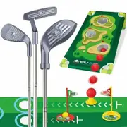 Toddler Golf Clubs Adjustable Toys Set Practice Putting Mat Cornhole Board Sports Indoor Outdoor Backyard Golfing Game Playset Gifts Kids Age3+