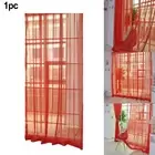 Sheer Voile Curtain Drape Panel Red Colorful Scarf Tulle Voile 1 Pcs 1*