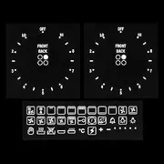 HALLMERS 2 Dials 4 Hob Electric Cooktop Lo-Hi Dial + 36 Symbols Decal Control Panel Labels (White Print Clear Adhesive) Replacement Stove Sticker Knob Hot Plate Stovetop Freestanding Oven Cooker