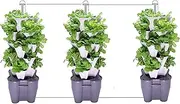 Mr Stacky 3 Tower Smart Farm Hydroponic Tower Garden System - Electric - Grow 60 Large Plants - Recirculating Interconnected Multi-System - Simple Hydroponic Kit (Stone)