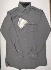Blauer 8900 Long Sleeve Shirt Large 16.5 (38-39) Grey Heather New NWT