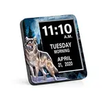 Al Agnew Wolf Art Easy Read Full Disclosure Clock