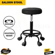 Artiss Salon Stool Swivel Height Adjustable Round Barber Spa Chair Black NEW AUS