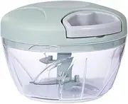 Kitchen Manual Food Processor Vegetable Meat Chopper, Portable Hand Pull String Garlic Mincer Onion Cutter for Veggies 500ml