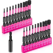 20PCS Hex Head Allen Wrench Drill Bit Set (Metric&SAE), 1/4” Hex-Shank S2