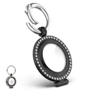 Metal AirTag Case e for Apple Bling Diamond AirTags Holder Anti Scratch Protective Cover-Black