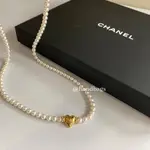 【台灣現貨】全新真品 CHANEL 珍珠 金色 愛心 腰鍊 雙層 項鍊 鎖骨鍊 現貨S