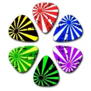 6 KAMAKAZI ~ Guitar Picks ~ Plectrums, Genuine Celluloid Guitar Picks