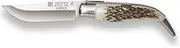 Joker "Classic" NC109 Albacete Pocket Knife with deer horn handle and MOVA blade 8 cm, 80 gr, includes sheath, fishing tool, Hiking, camping and hiking