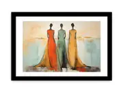 Three Ladies Dress Modern Art Framed print Art Poster