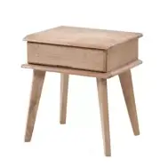 NEW Ari Bedside Table Hardwood Frame - Natural/ White - B2C Furniture