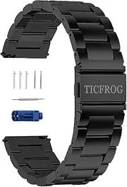 Quick Release Watch Strap 18mm 20mm 22mm 24mm, TICFROG 316L Stainless Steel Watchbands 18mm 20mm 22mm 24mm Adjustable Watch Band with Spring Bar Link Pins and Remove Tools