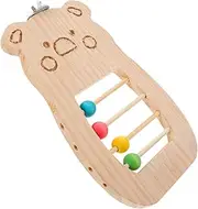 Toddmomy Parrot Cage Platform Perch Wood: Playground Platform - Bird Toys for Parakeet Cockatiel Budgie - Bear-Shaped Wood Perch Stand - Cage Accessories for Small Birds