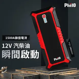 【Philo 飛樂】官方旗艦店汽/柴油救車行動電源 PQC-24000SP(附專利電瓶夾/贈收納包)