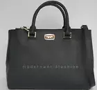 Michael Kors Kellen Medium Saffiano Leather Satchel Tote Bag Black