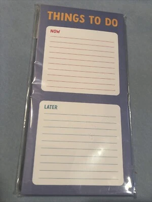 THINGS TO DO List Refrigerator Magnet 4“ x 8“ 60 Sheets, Lined NOW & LATER parts