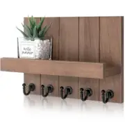 Decorative Key Holder for Wall - Rustic Key Hooks with Shelf and Mail Organiz...