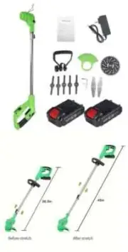 Upgraded Electric Weed Eater Cordless Lawn Trimmer/Wheel Edger/Mini-Mower
