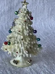 Jeweled Christmas Tree Trinket Box with Ornaments Made with Swarovski Crystals